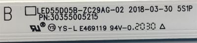 KIT DE LED'S PARA ONN (10 PIEZAS) / NUMERO DE PARTE LED55D05A-ZC29AG-02 / LED55D05B-ZC29AG-02 / 30355005214 / 30355005215 / E331251 / 200906B23-R / 200908A23-R / 5500M005 / 5500M006 / PANEL LSC550FN30-2 / MODELO 100012586 (55 PULGADAS) - Imagen 3